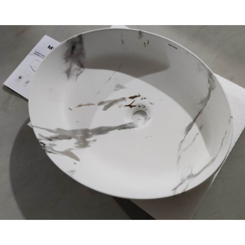 Раковина накладная MIXXUS PREMIUM ELLIPSE-0104 MARBLE 550х415х140mm (MP6554)