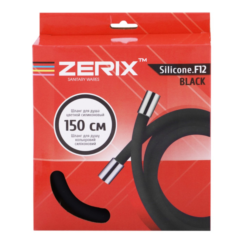 Шланг силиконовый Zerix F12 Black (150 см) (ZX2998)