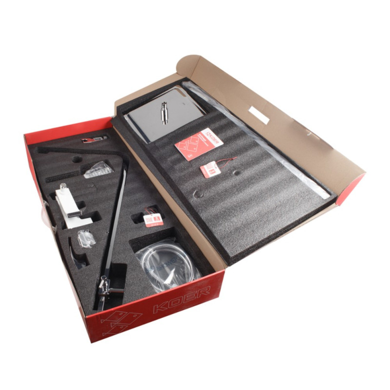 Душевая колонна KOER KB-56007-04 со смесителем, 3 функции (Цвет хром+белый) (KR5159)