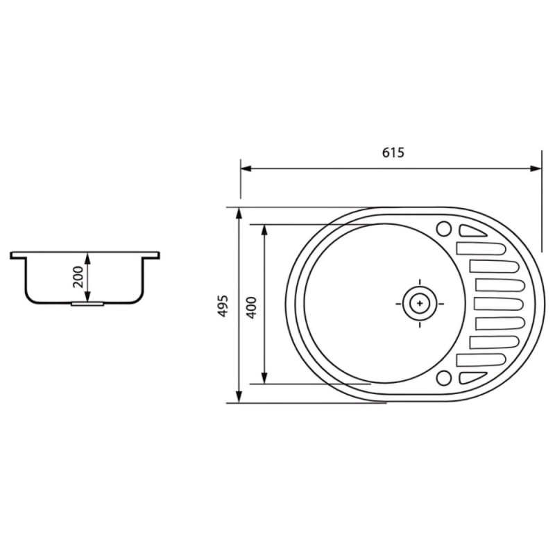 Мойка кухонная Zerix ZS-6250R-09 Серая (ZX4551)