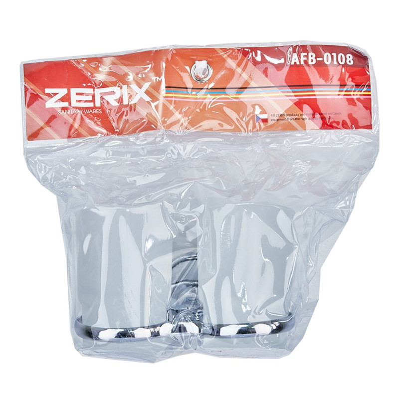 Держатель с 2 стаканами (стекло) Zerix AFB-0108 (ZX5058)