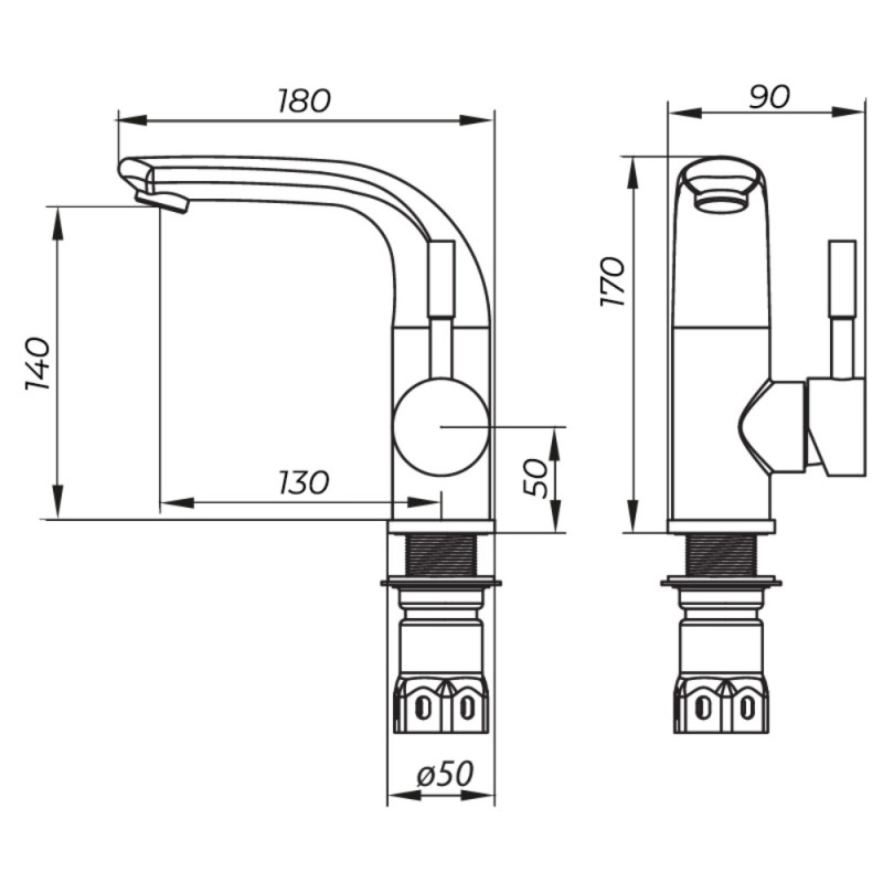 Змішувач для умивальника Zerix LR71205 (LL1468)