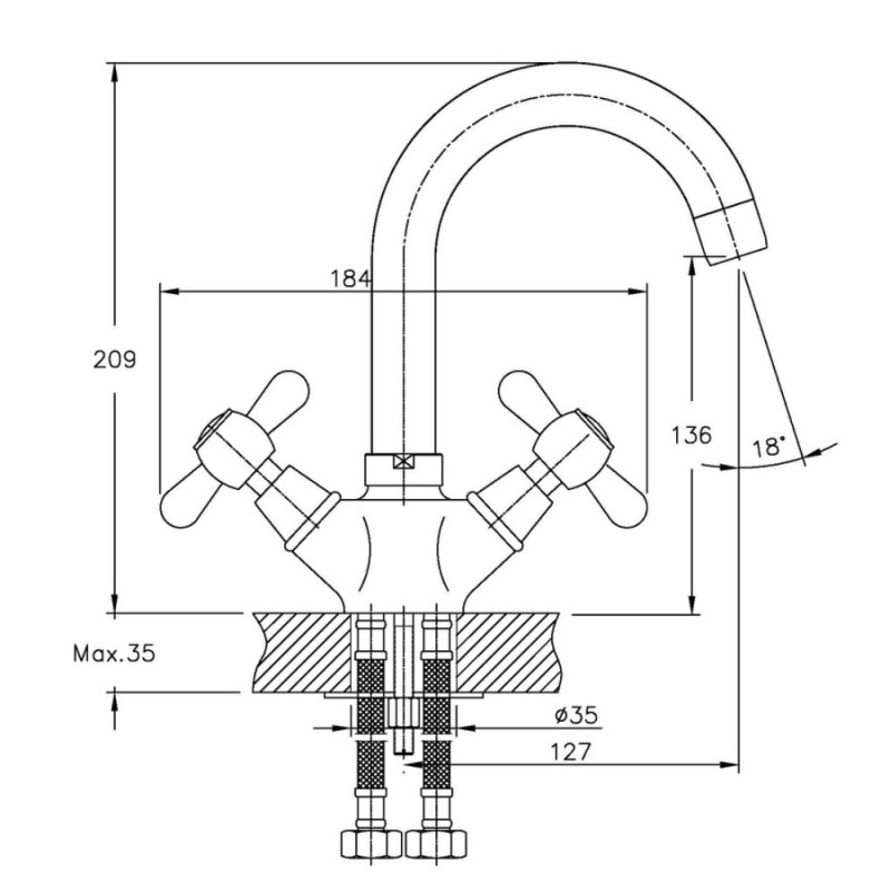 Смеситель для умывальника Haiba Dominox 274 (HB0087)