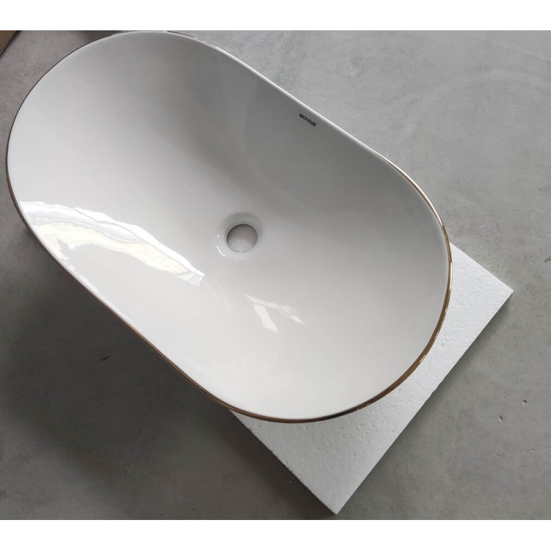 Раковина накладная MIXXUS PREMIUM WAVE-0105 EDGE GOLD 620х360х160mm (MP6557)