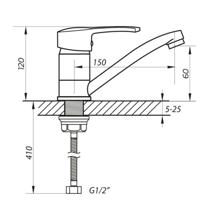 Змішувач для умивальника Zerix PED-B 270 (ZX0068)