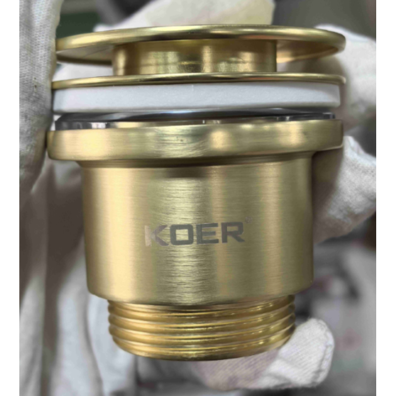 Донный клапан для раковины Koer PW-11-12 1 1/4'' универсальный (с/без перел) СLICK-СLACK (Цвет зол.мат) (KR5794)