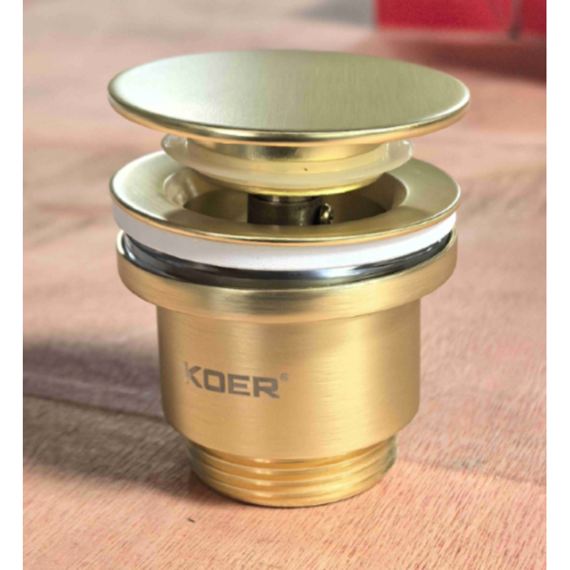 Донный клапан для раковины Koer PW-11-12 1 1/4'' универсальный (с/без перел) СLICK-СLACK (Цвет зол.мат) (KR5794)