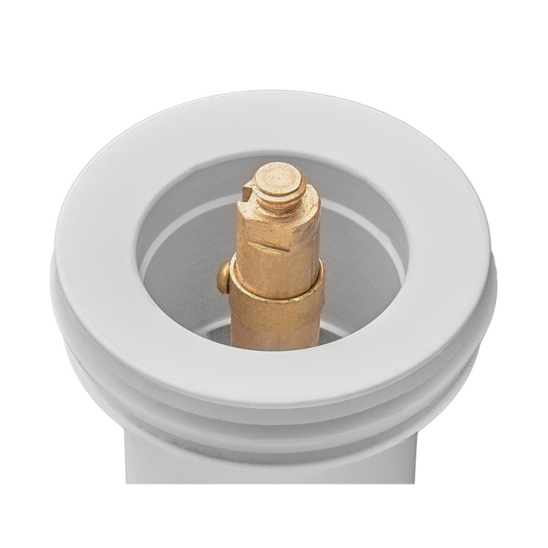 Донный клапан для раковины Koer PW-08-03 1 1/4'' без перелива автоматический СLICK-СLACK (Цвет белый) (KR5787)
