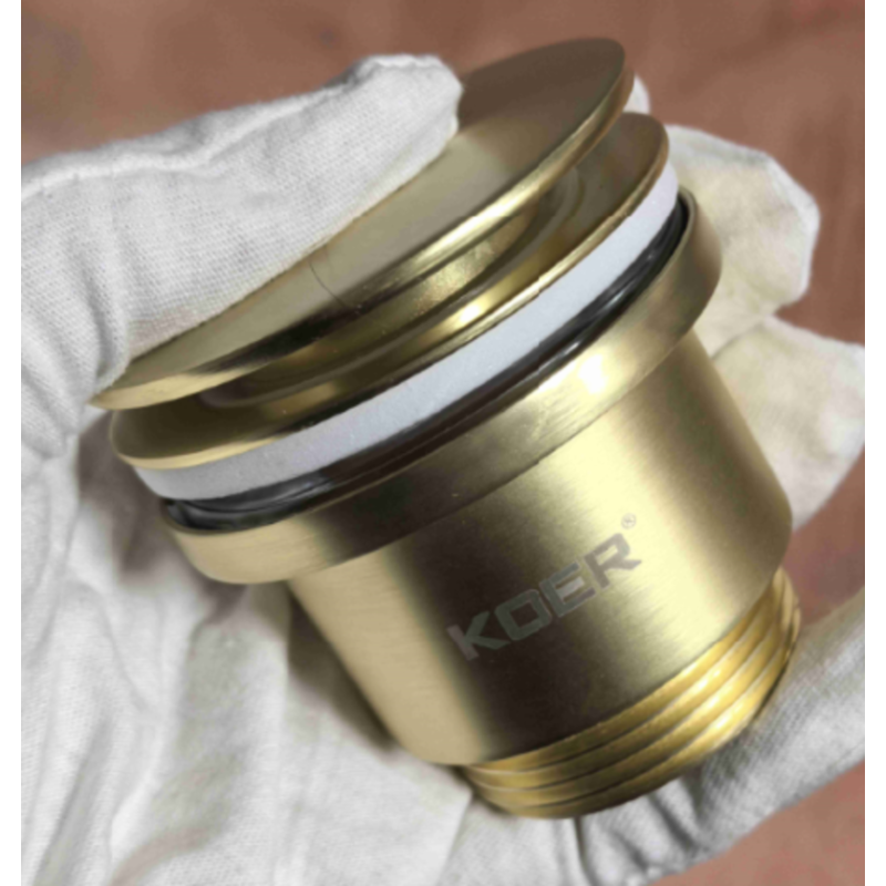 Донный клапан для раковины Koer PW-11-12 1 1/4'' универсальный (с/без перел) СLICK-СLACK (Цвет зол.мат) (KR5794)