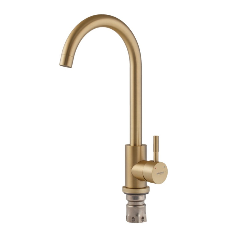 Смеситель для кухни Mixxus SUS-011 Brushed Gold из нерж.стали SUS304 (Цвет матовое золото) (MI8435)
