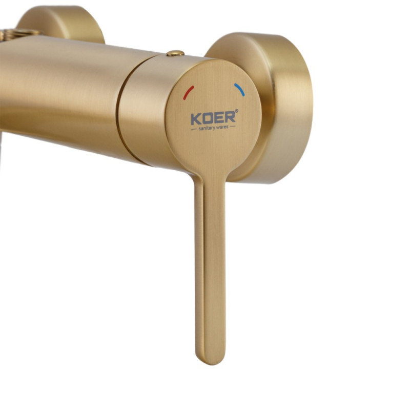 Душевая колонна со смесителем Koer KB-56029-12 3 функции, цвет матовое золото (KR5503)