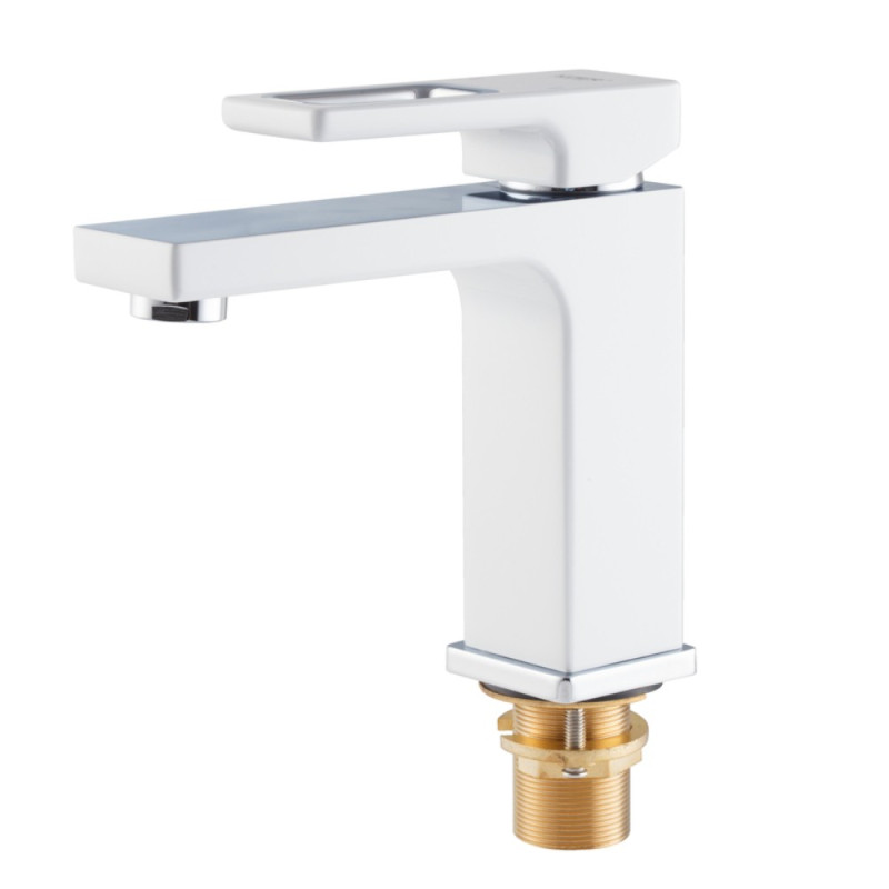 Змішувач для умивальника Koer KB-10009-04 (Колір хром+білий) (KR5975)