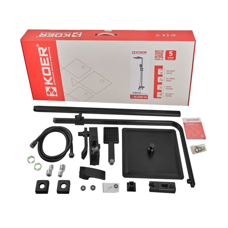 Душевая колонна со смесителем Koer KB-56007-05 (Цвет черный) (KR3461)