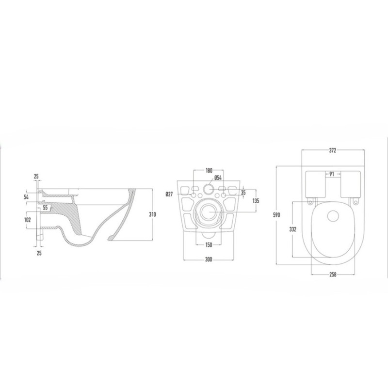 Комплект: Koer TB-0301 Smart Унитаз-биде подвесной TB-0101 с электронным управлением + Инсталляция KT-0409 + панель KT-0609-01 Chrome (KR6116)