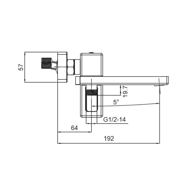 Смеситель для ванны с коротким изливом Koer KB-41009-01 (Цвет хром) (KR3502)
