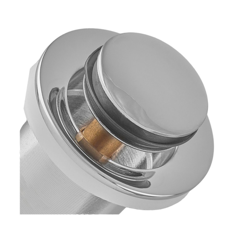 Донный клапан для раковины Koer PW-09-01 1 1/4'' с переливом автоматический СLICK-СLACK (Цвет хром) (KR5796)