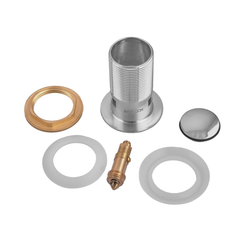 Донный клапан для раковины Koer PW-09-01 1 1/4'' с переливом автоматический СLICK-СLACK (Цвет хром) (KR5796)