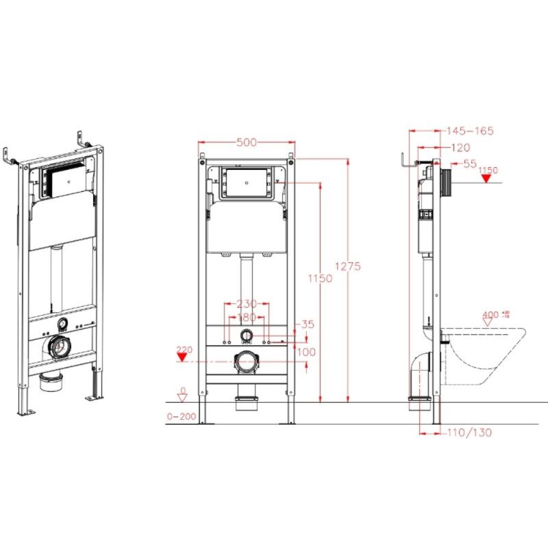 Комплект: Koer TB-0301 Smart Унитаз-биде подвесной TB-0101 с электронным управлением + Инсталляция KT-0409 + панель KT-0609-01 Chrome (KR6116)