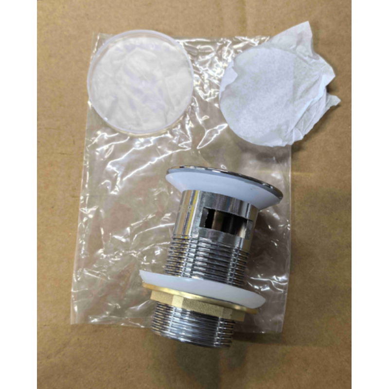 Донный клапан для раковины Koer PW-09-01 1 1/4'' с переливом автоматический СLICK-СLACK (Цвет хром) (KR5796)