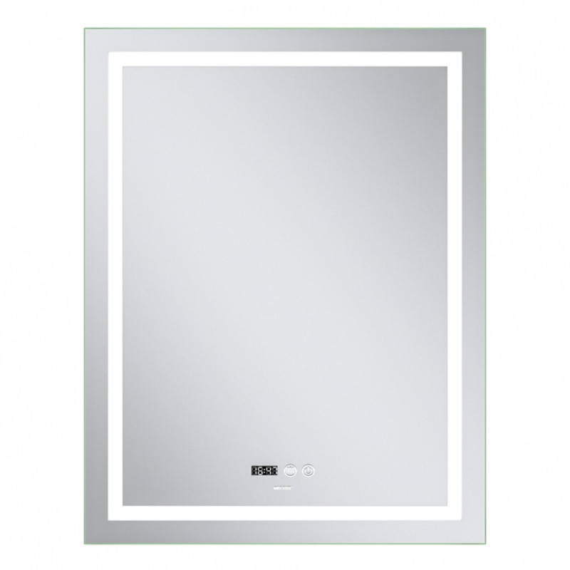 Зеркало Mixxus Premium FLASH MR21-70x90 с Led Touch, Anti-fog, димером, регулятором яркости, часами (MP6618)