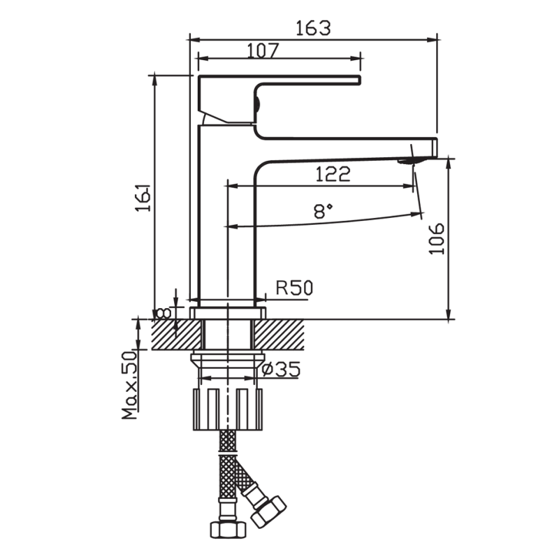 Смеситель для умывальника Haiba Kant 001 (HB9600)
