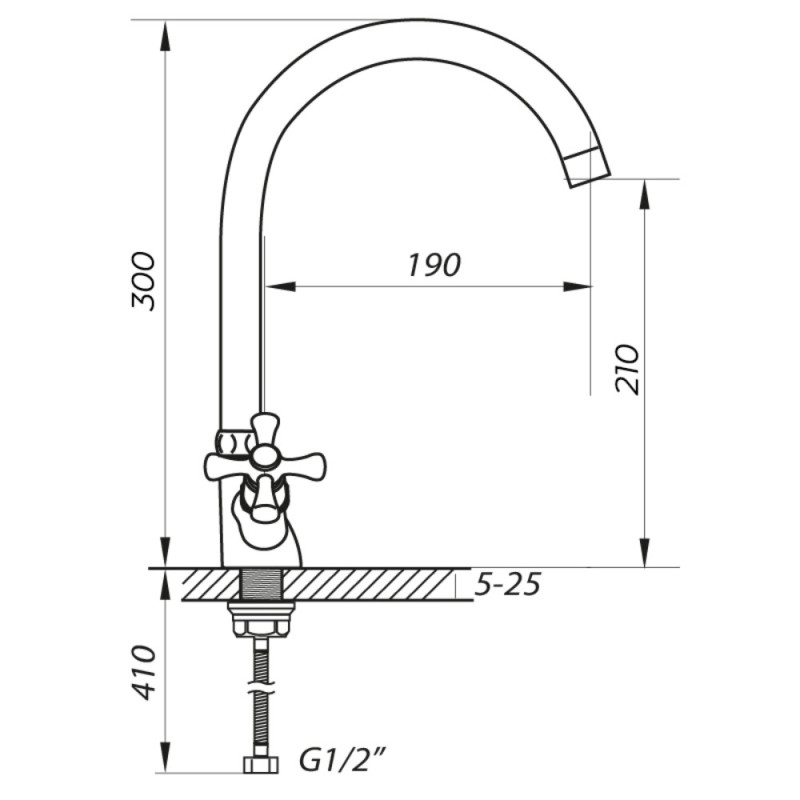 Смеситель для кухни Zerix TLA 827 (ZX0075)