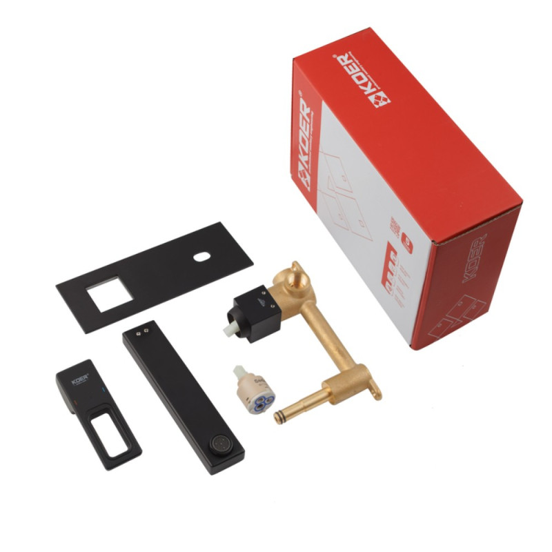 Змішувач для умивальника вбудований Koer KB-16009-05 (Колір чорний) (KR5980)