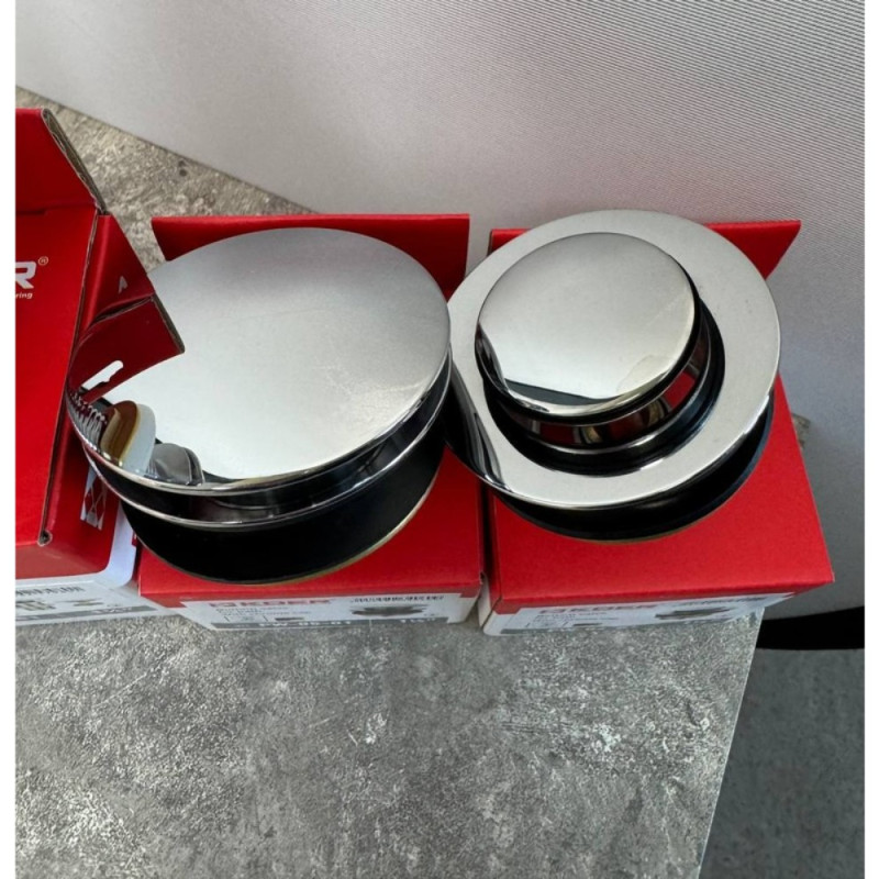 Донный клапан для ванны Koer PW-05-01 автоматический (Click-Clack) (Цвет хром) 1 1/2'' (KR3406)