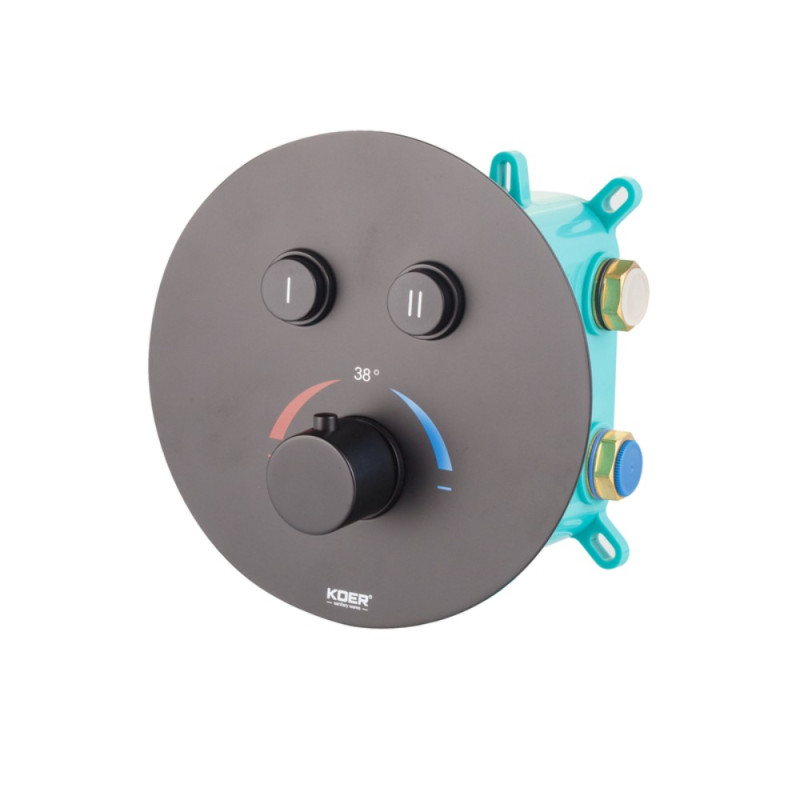 Встраиваемая душевая система с термостатом Koer KB-67012-05 (Цвет черный) (KR4729)