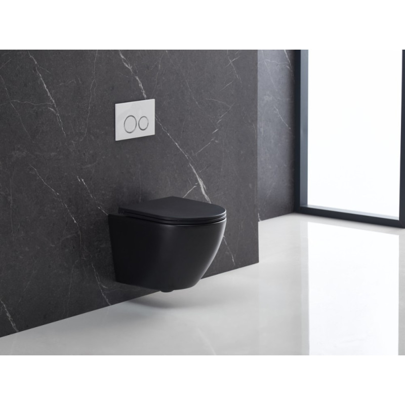 Унитаз подвесной Mixxus Premium ELLIPSE-0303-T3 BLACK 520х365х360mm, система смыва TORNADO 3.0 (MP6591)