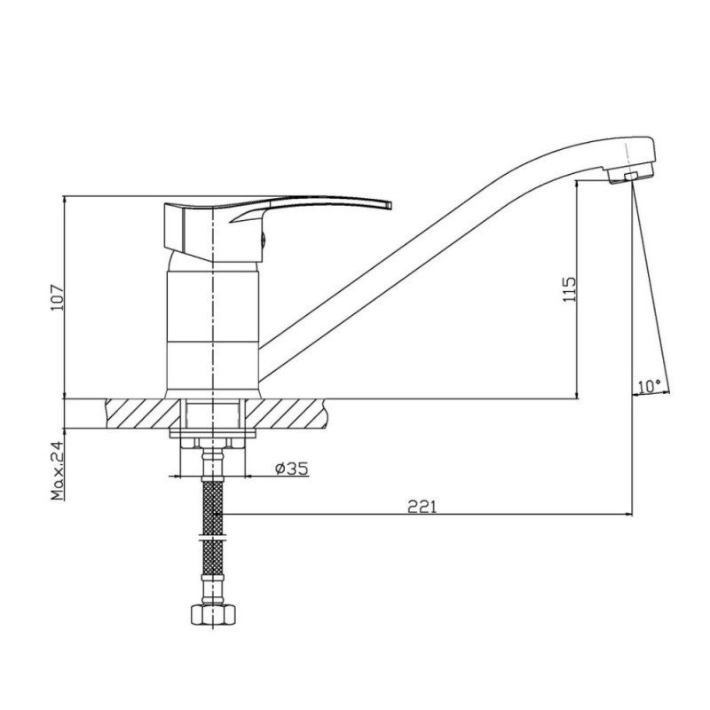 Смеситель для кухни Haiba Onix 555 (HB0323)