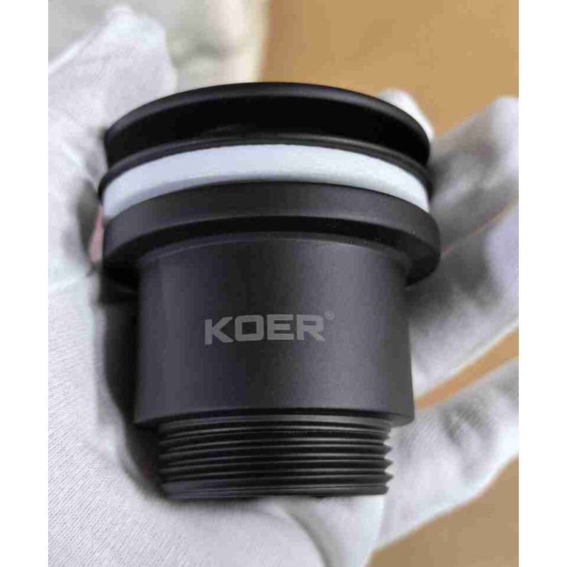 Донный клапан для раковины Koer PW-11-05 1 1/4'' универсальный (с/без перел) СLICK-СLACK (Цвет черный) (KR5795)