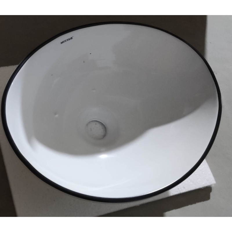 Раковина накладная MIXXUS PREMIUM ELLIPSE-0108 EDGE BLACK 400х330х145mm (MP6527)