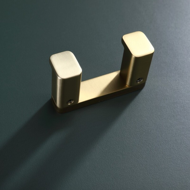 Крючок двойной Koer AS-0101-2-12 цвет матовое золото (KR6155)