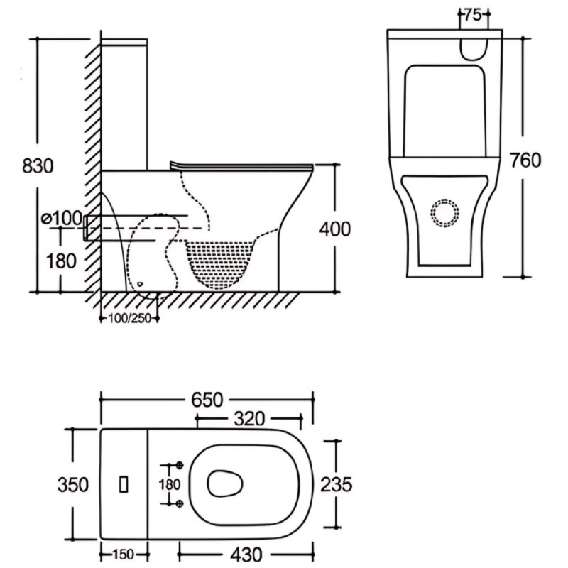 Унитаз-компакт Mixxus STYLE-0404-T3 650x350x830mm система смыва TORNADO 3.0 (MI7036)