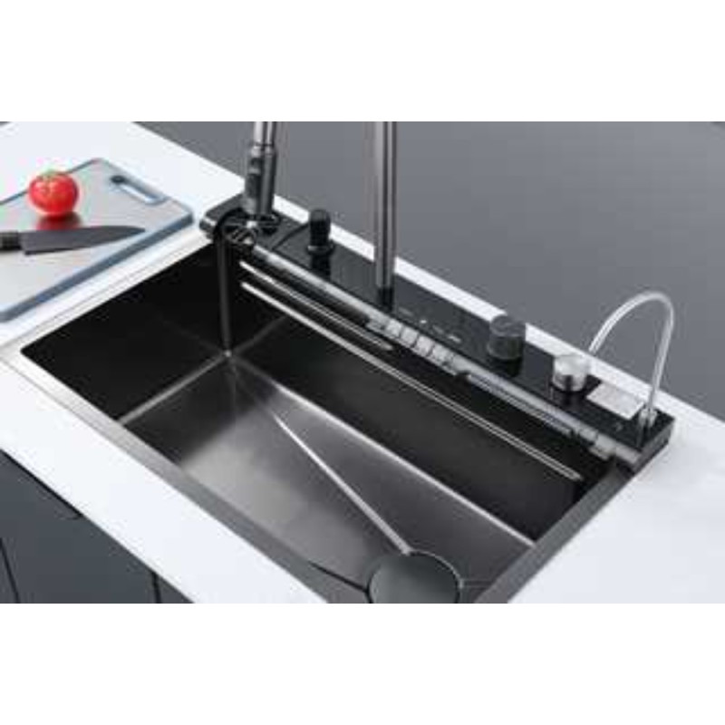 Мойка многофункциональная Zerix ZH7546-SET-05 Decor Graphite со встроенным смесителем из нерж.стали (ZM5592)