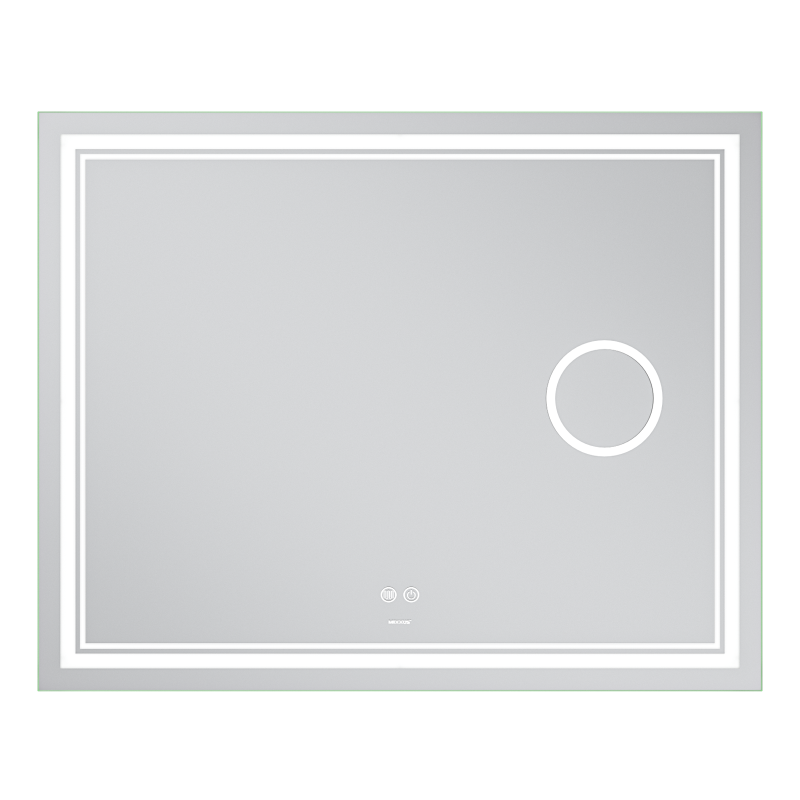 Зеркало Mixxus Premium QUADRO MR20-100x80 с Led Touch, Anti-fog, димером, регулятором яркости, линзой (MP6623)