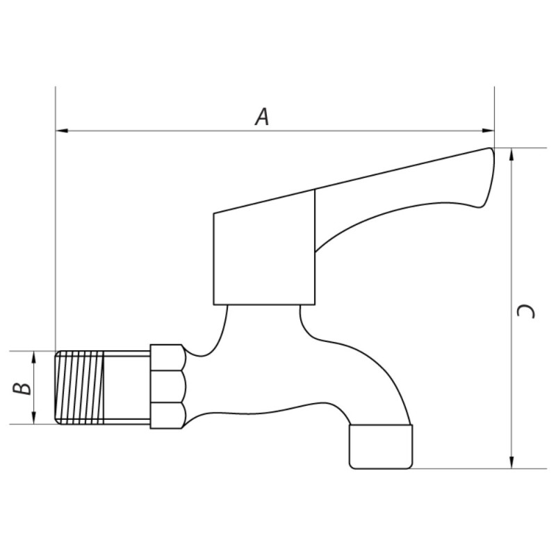 Кран для холодной воды 1/2 Mixxus BIB-01 (нерж. сталь) (SS0050)