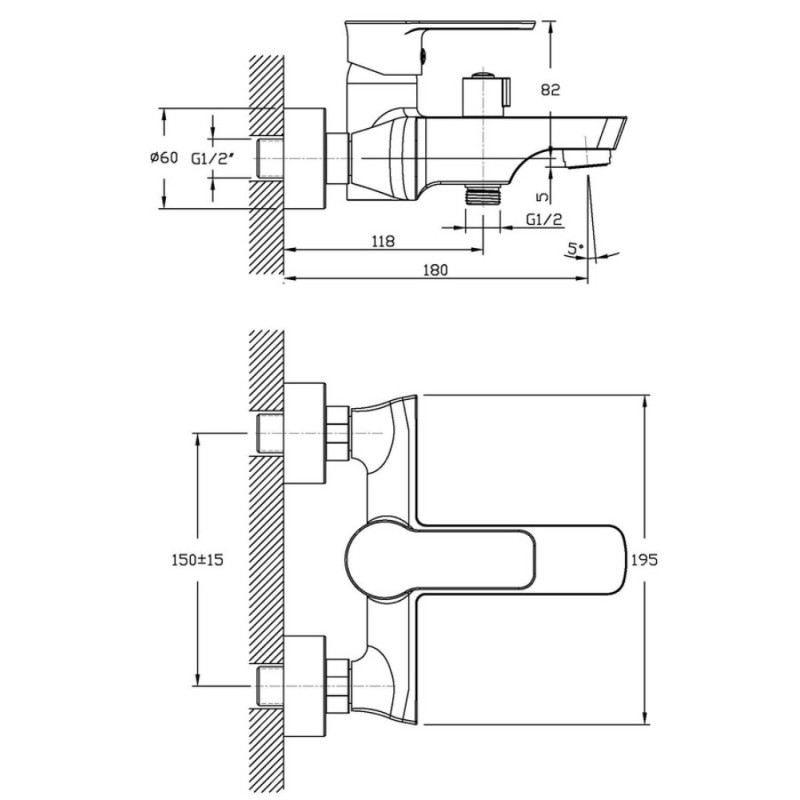 Смеситель для ванны Haiba Houston 009 (HB0775)