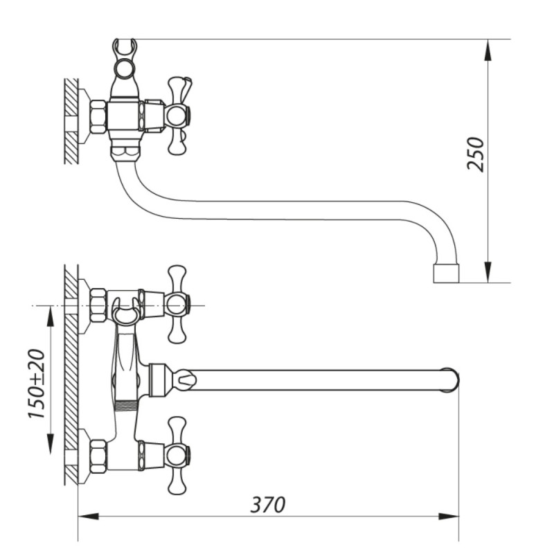 Смеситель для ванны Zerix D3Q 827 (ZX0007)