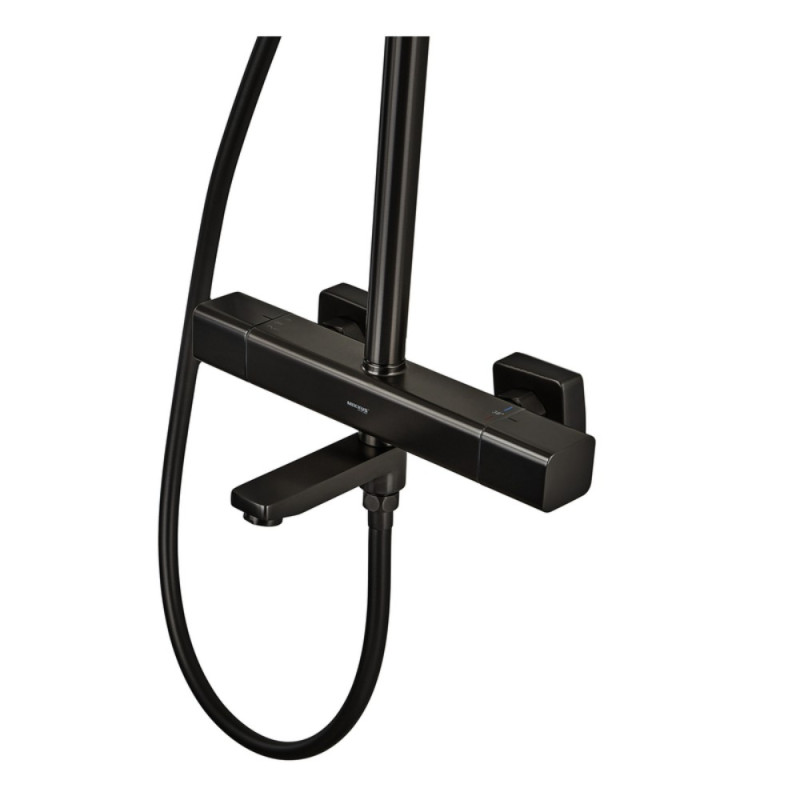 Душевая колонна Mixxus Premium VIRGO 009-J BLACK с термостатическим смесителем, 3 функции (MI6646)