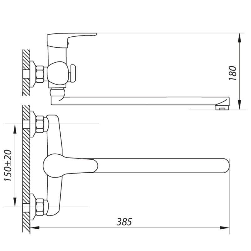 Смеситель для ванны Zerix ESV-A446 (ZX2928)