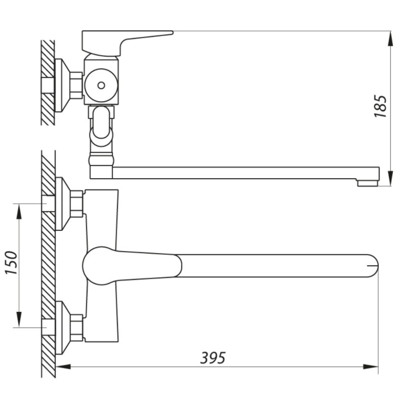 Смеситель для ванны Zerix PUD6 146 (ZX2938)