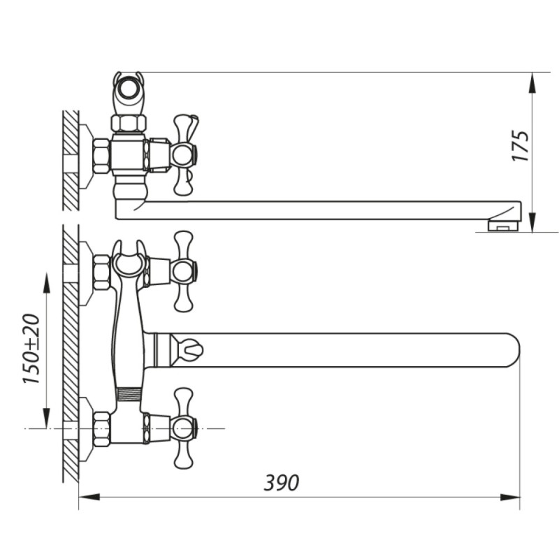 Смеситель для ванны Zerix DFR-B 722 (ZX2800)