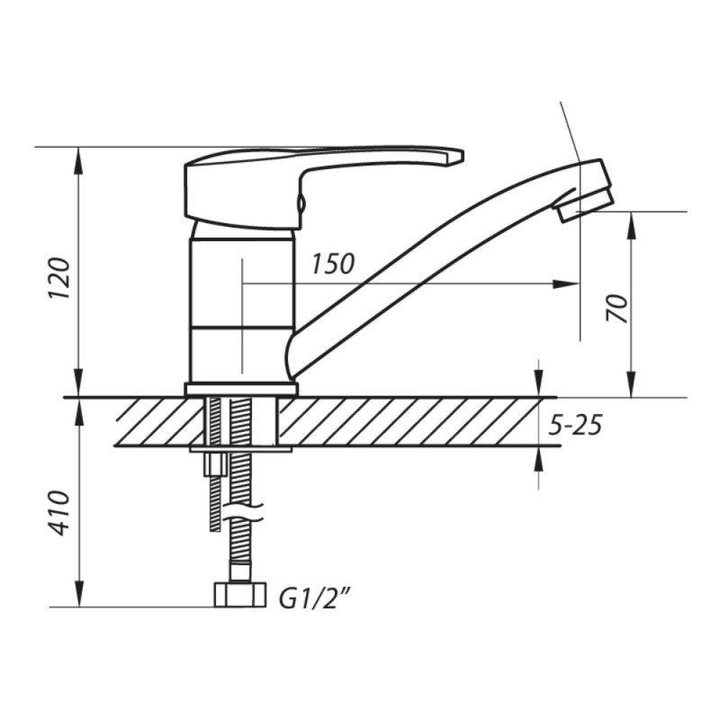 Змішувач для умивальника Zerix PAN-B 279 (ZX0056)