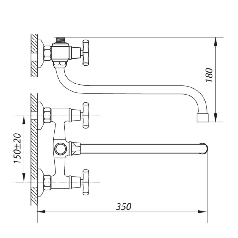 Смеситель для ванны Zerix JIK7 102-A (ZX0408)