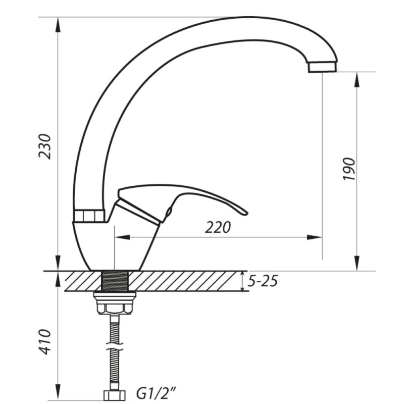 Смеситель для кухни Zerix YUB 279 (ZX0416)