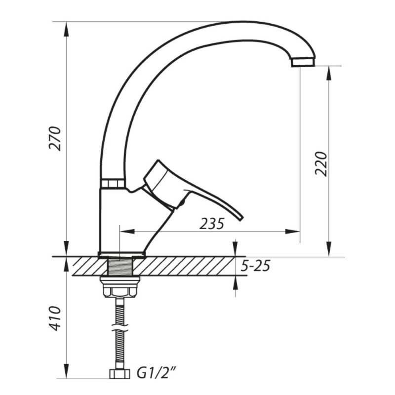 Смеситель для кухни Zerix DYU 279 (ZX0025)
