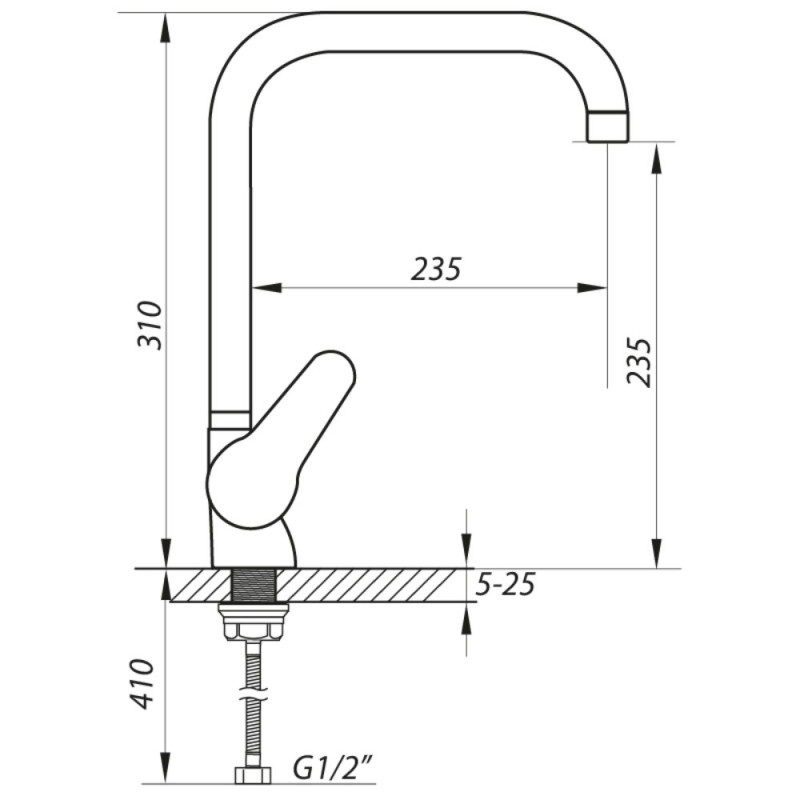 Смеситель для кухни Zerix SOP7 146 (ZX2653)