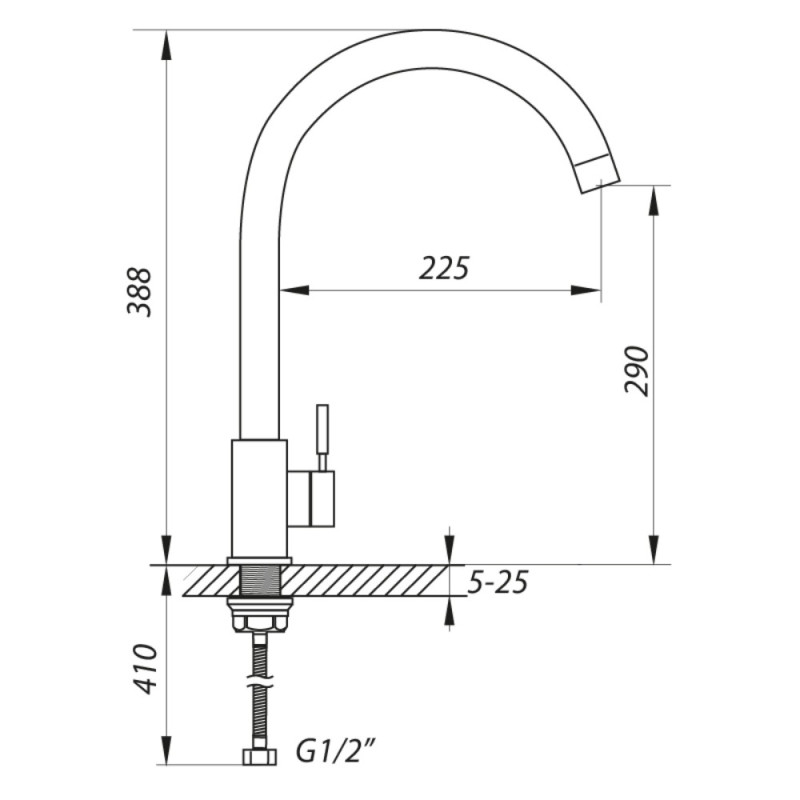 Смеситель для кухни Zerix LR4998-3 (ZX0571)